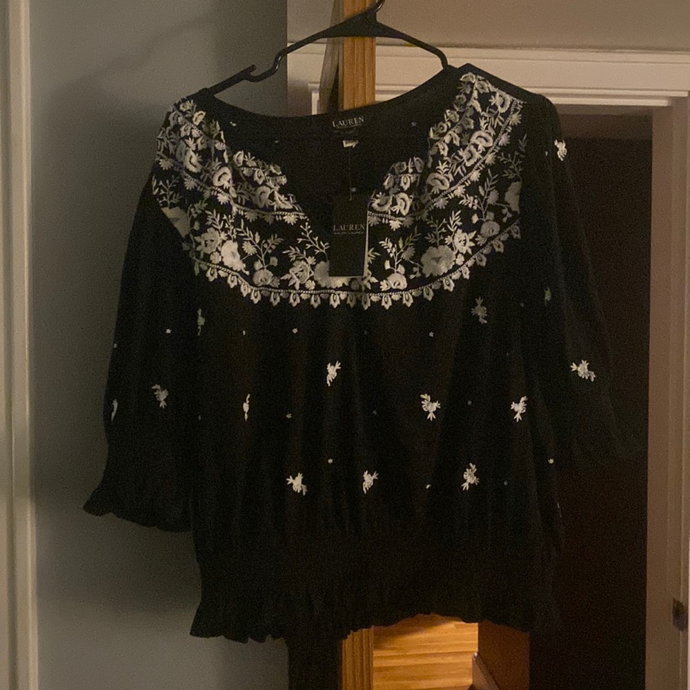 Ralph Lauren women’s black and white top. Brand new with tags.
